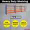 Steel Long Bay Shelving 5m x 2.4m x 0.6m | 200kg Per Shelf Blue and Orange 5024BO