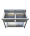 Double Bowl Centre Sink 1200mm Stainless Steel With Splashback