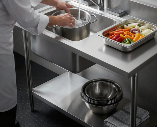 Stainless Steel Commercial Kitchen Sink 1200mm Single Left Bowl