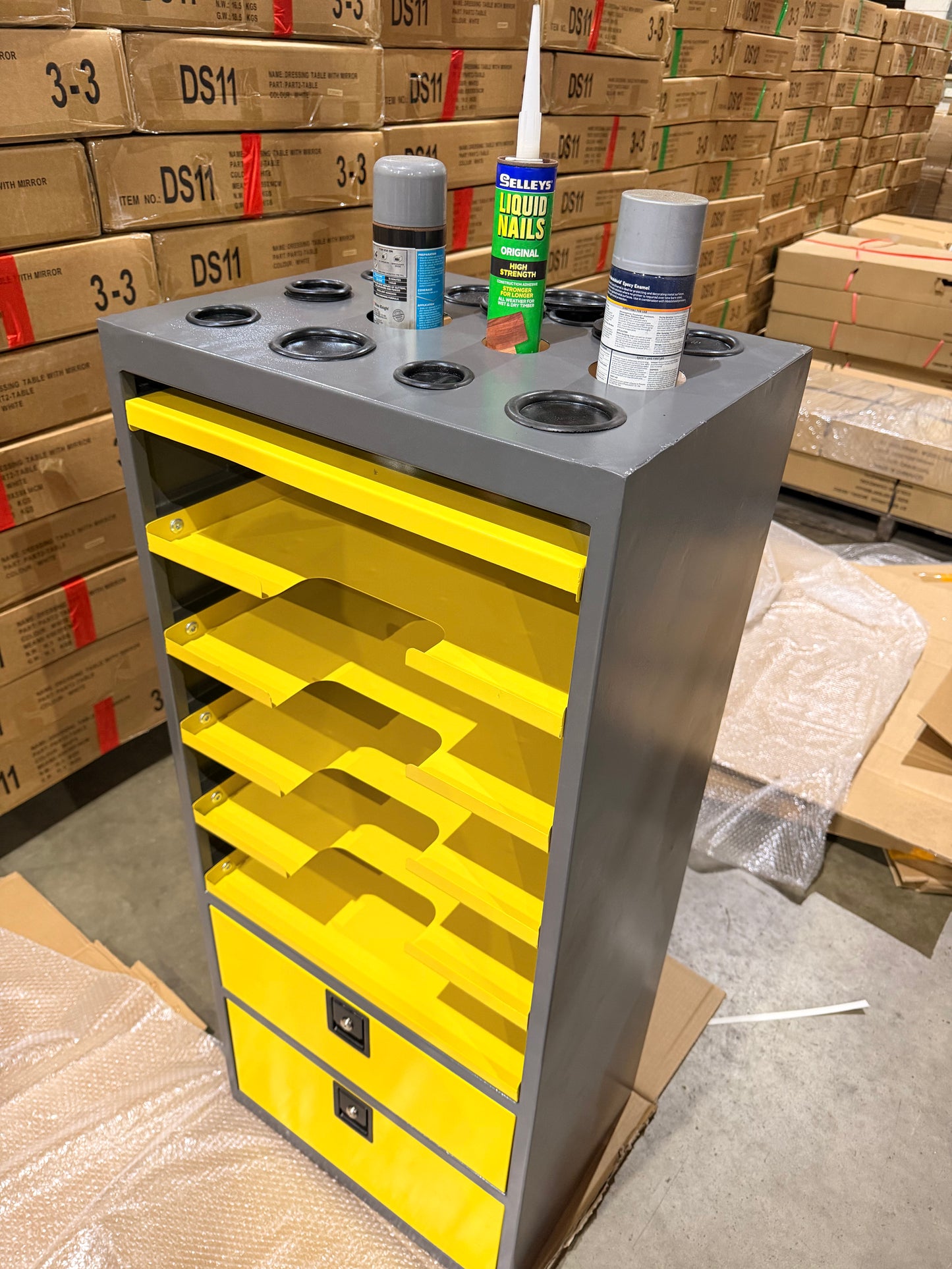 (Brisbane & Mel Only) VST101 LOCKABLE HEAVY DUTY WORKSHOP STORAGE CABINET WITH TRAY AND DRAWER 1220MM*525MM*395MM