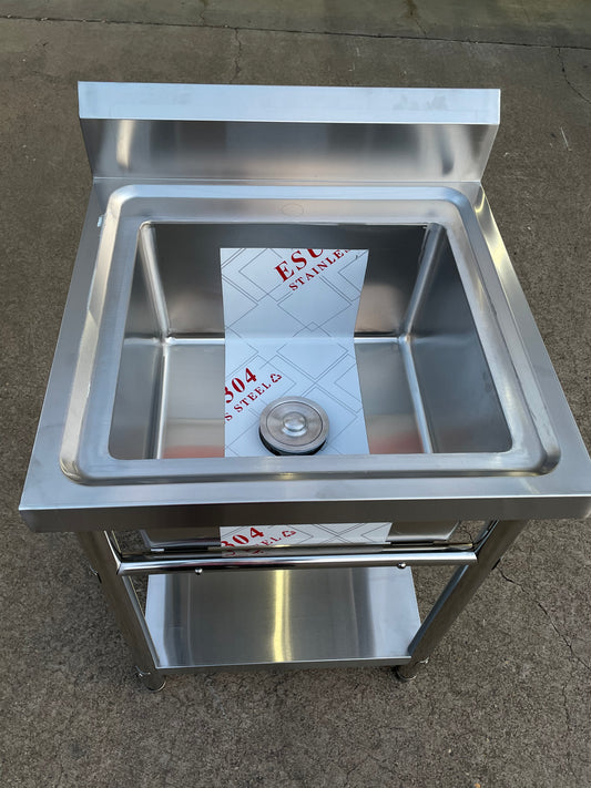 Stainless Steel Commercial Kitchen Sink 600x600x900mm Single Bowl