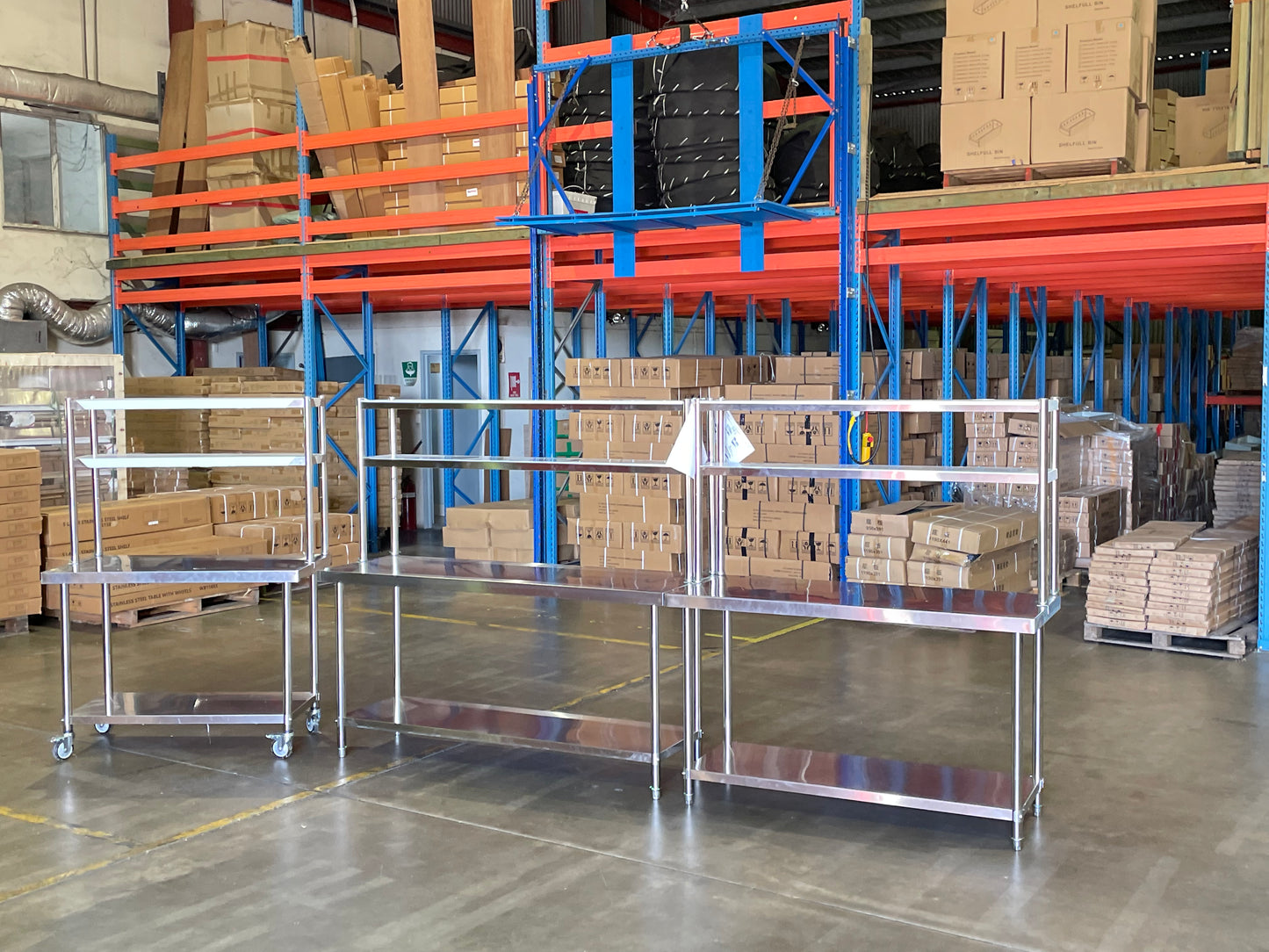 Stainless Steel Workbench & Shelf Combo 120cm 4-Tier 304 Grade