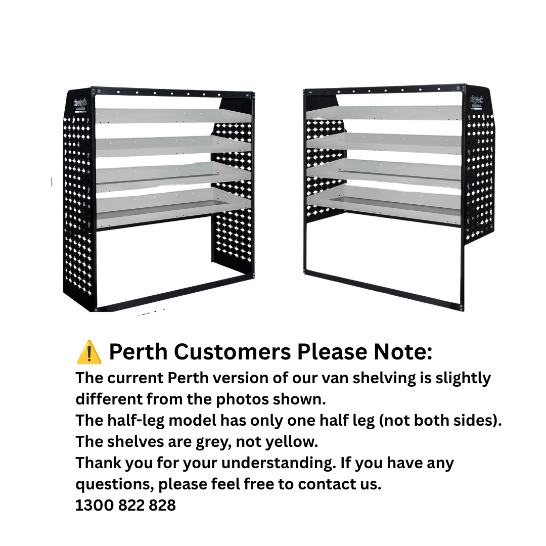 Van Shelving Unit 4-Tier Full Leg Metal 108cm x 117cm x 33cm