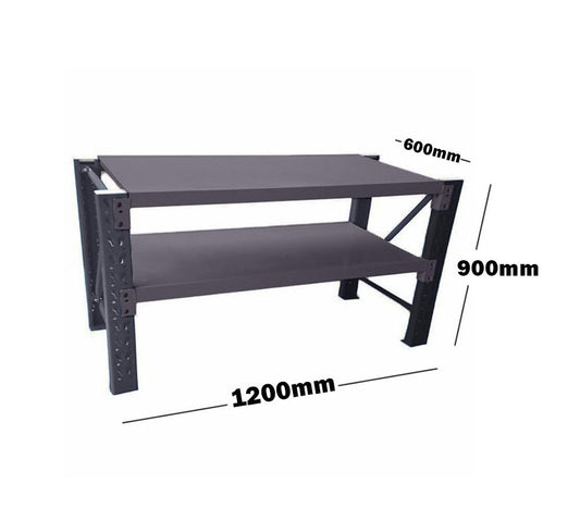 Heavy Duty Metal 2-Tier Workbench 1.2m – Charcoal