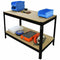 Heavy-Duty MDF 2-Tier Workbench with Pegboard, 120cm Black