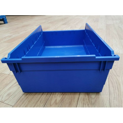 Stackable Plastic Storage Bin Blue 60cm x 39.5cm x 19.5cm