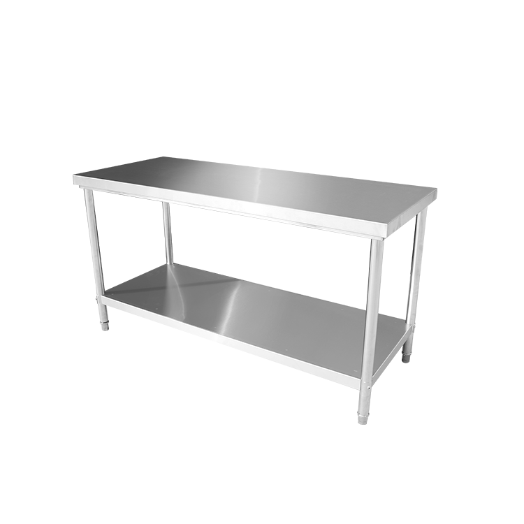 1500mm(L) X 600mm(D) X 900mm(H) 304 Stainless Steel Workbench – 2-Tier Commercial Kitchen Prep Table, Outdoor BBQ Table, Food Prep & Garage Work Table