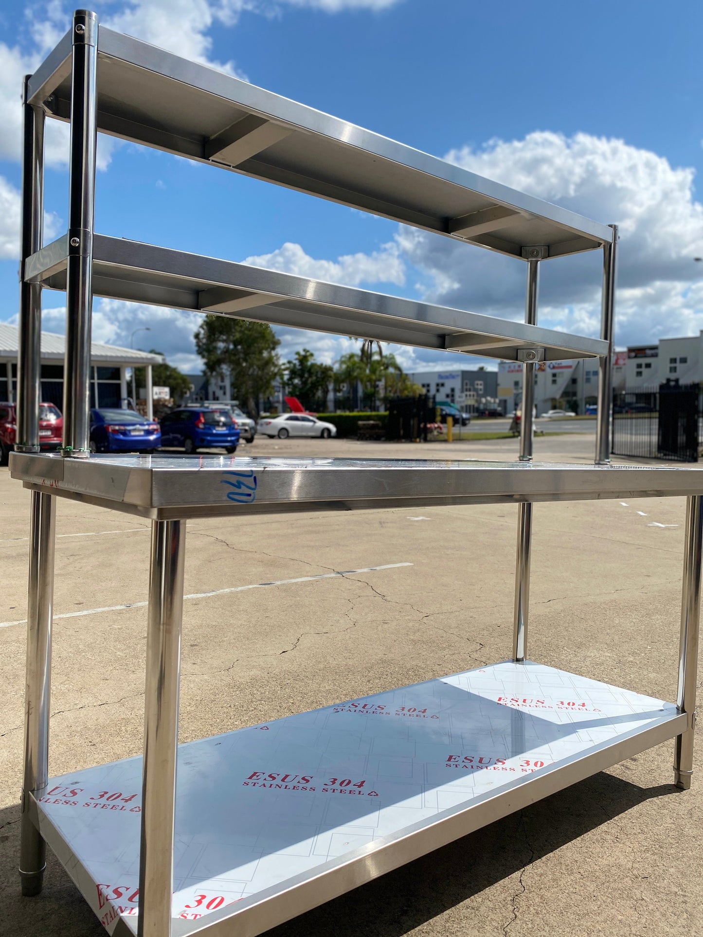 Stainless Steel 2-Tier Extension Top Bench 1500x300x800mm