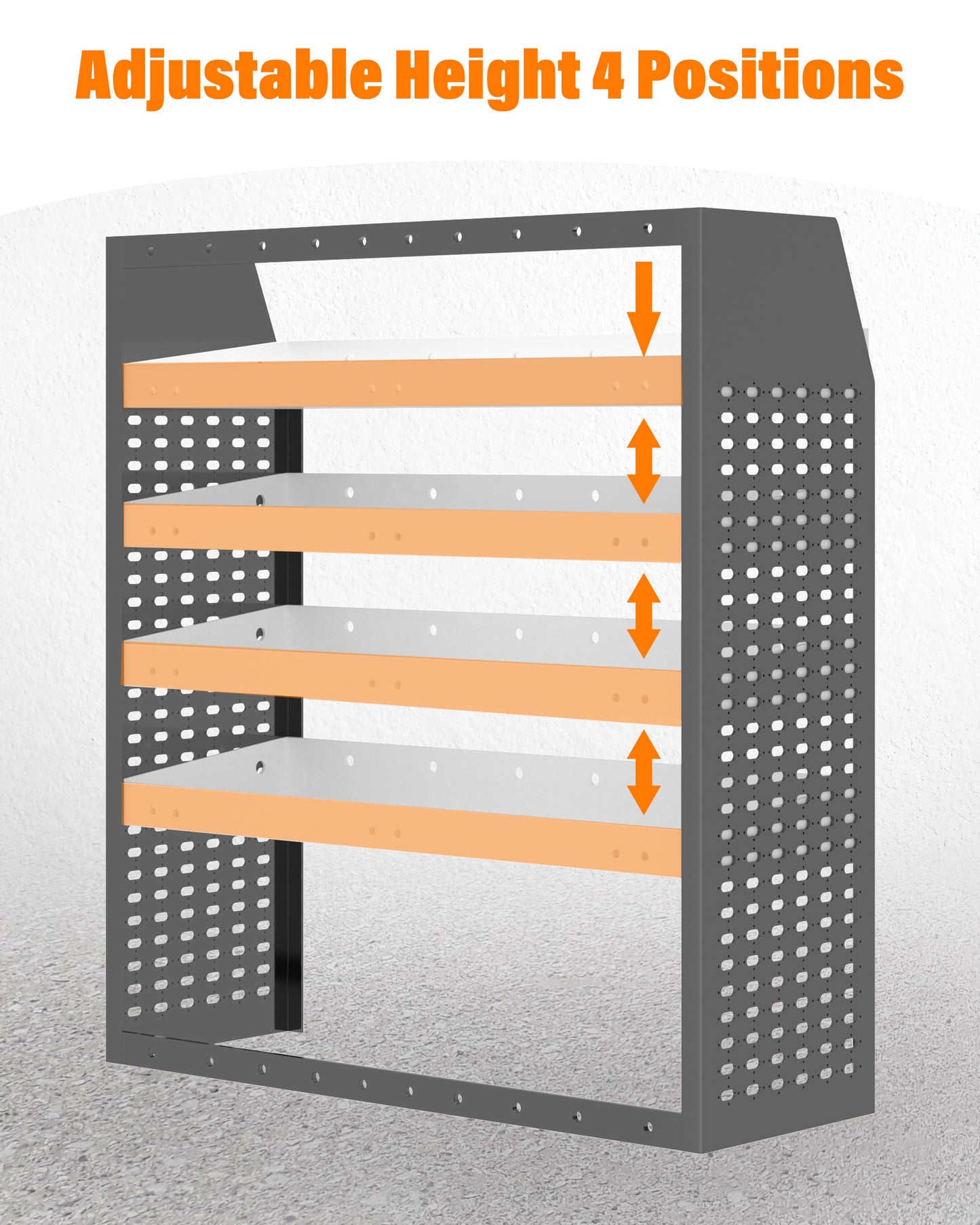 4-Tier Metal Van Shelving Unit 85cm x 117cm x 33cm