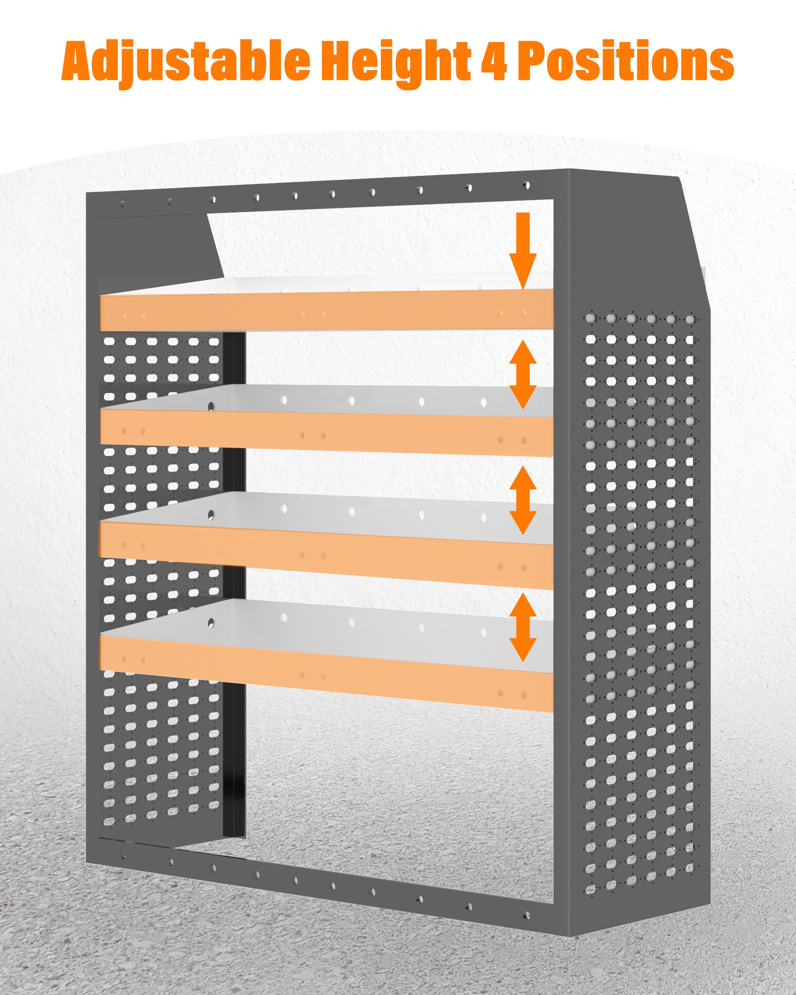 METAL VAN SHELVING 4 TIER SHELF COMPLETE UNIT 85CM(L) X 117CM(H) X 33CM(D) VS301 Full Leg
