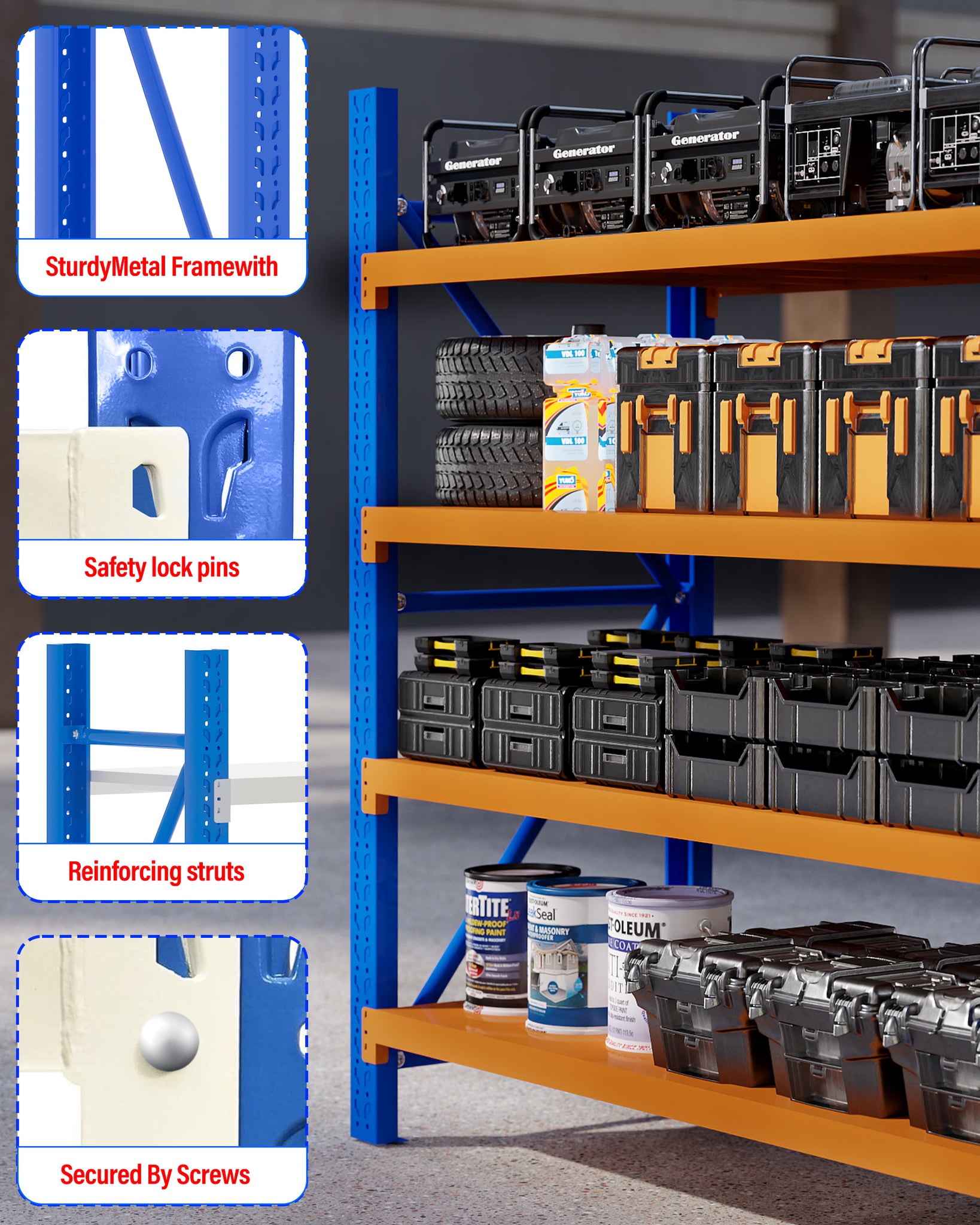 FREE DELIVERY (Brisbane)- 1.5m (L)  Heavy Duty Heavy Duty Garage Warehouse Metal Storage Shelving Shelves