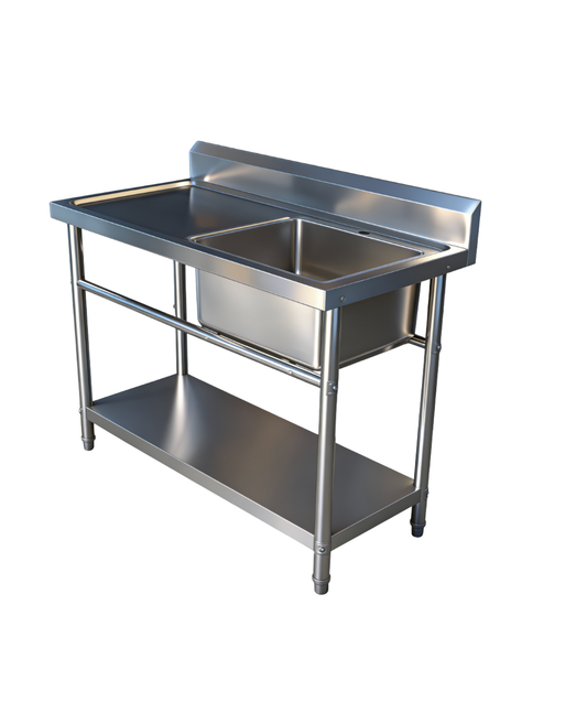 Stainless Steel Commercial Kitchen Sink 1200x600x900mm Right Bowl