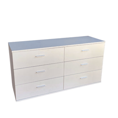 (Brisbane Only) 6-Drawer Horizontal Storage Cabinet White 1200mm Wide