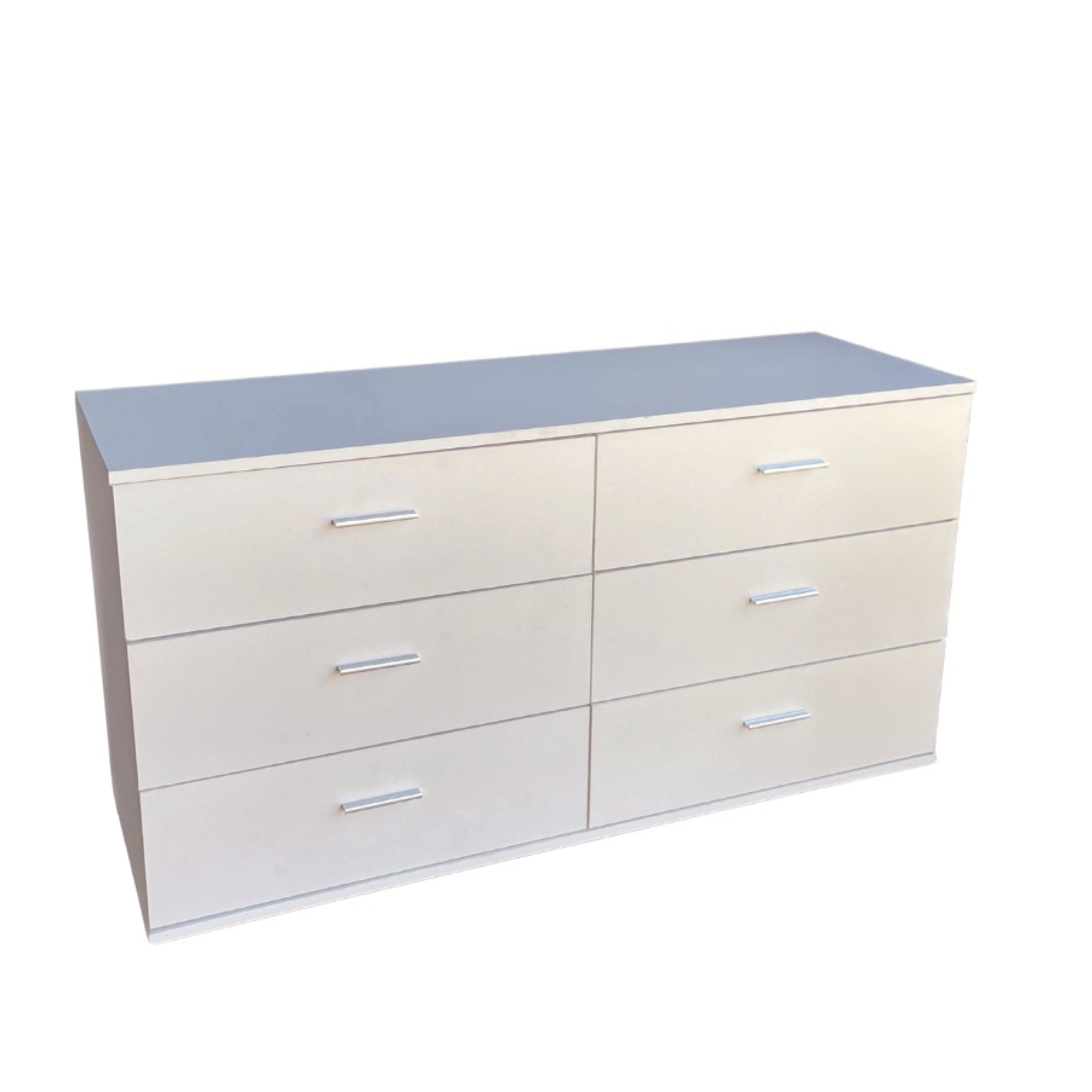 White 6 Drawers Horizontal Storage Wardorbe Cabinet 1200mm (L) x 600mm (H) x 400mm (D)