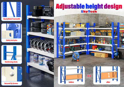 Heavy Duty Steel Shelving 6m x 1.5m x 0.6m Blue and Orange