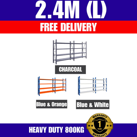 FREE DELIVERY- 2.4m (L) Heavy Duty Heavy Duty Garage Warehouse Metal Storage Shelving Shelves