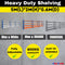 Steel Long Bay Shelving 5m x 2m x 0.6m | 200kg Per Shelf Charcoal 5020G