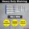 Steel Long Bay Shelving 5m x 2.4m x 0.6m | 200kg Per Shelf Blue and White 5024BW