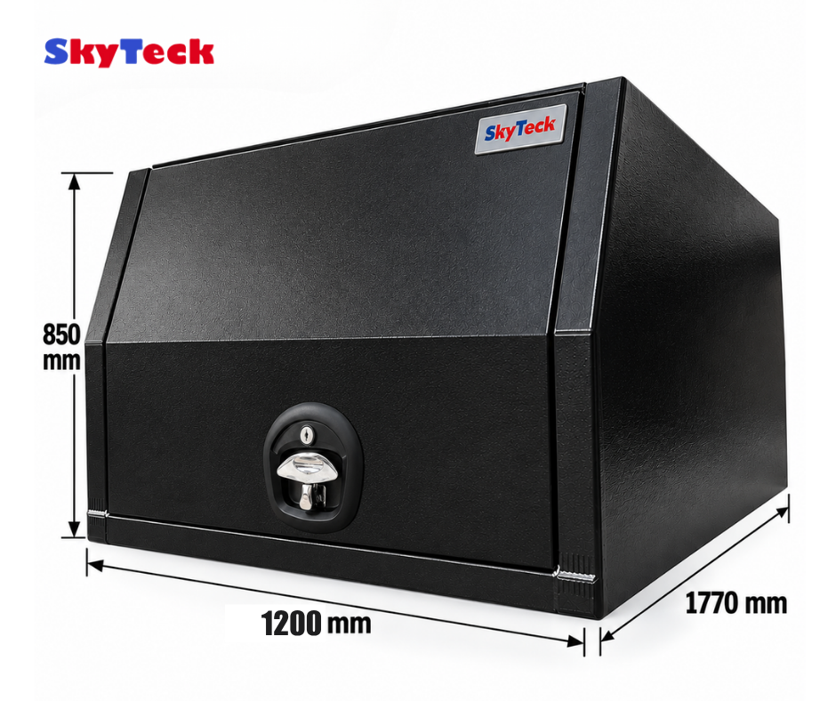 1200 × 1770 × 850mm Aluminium Ute Canopy – Black
