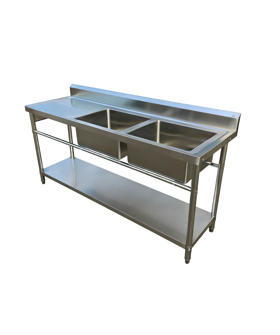 Commercial Kitchen Sink 1800mm Double Bowl Right Stainless Steel