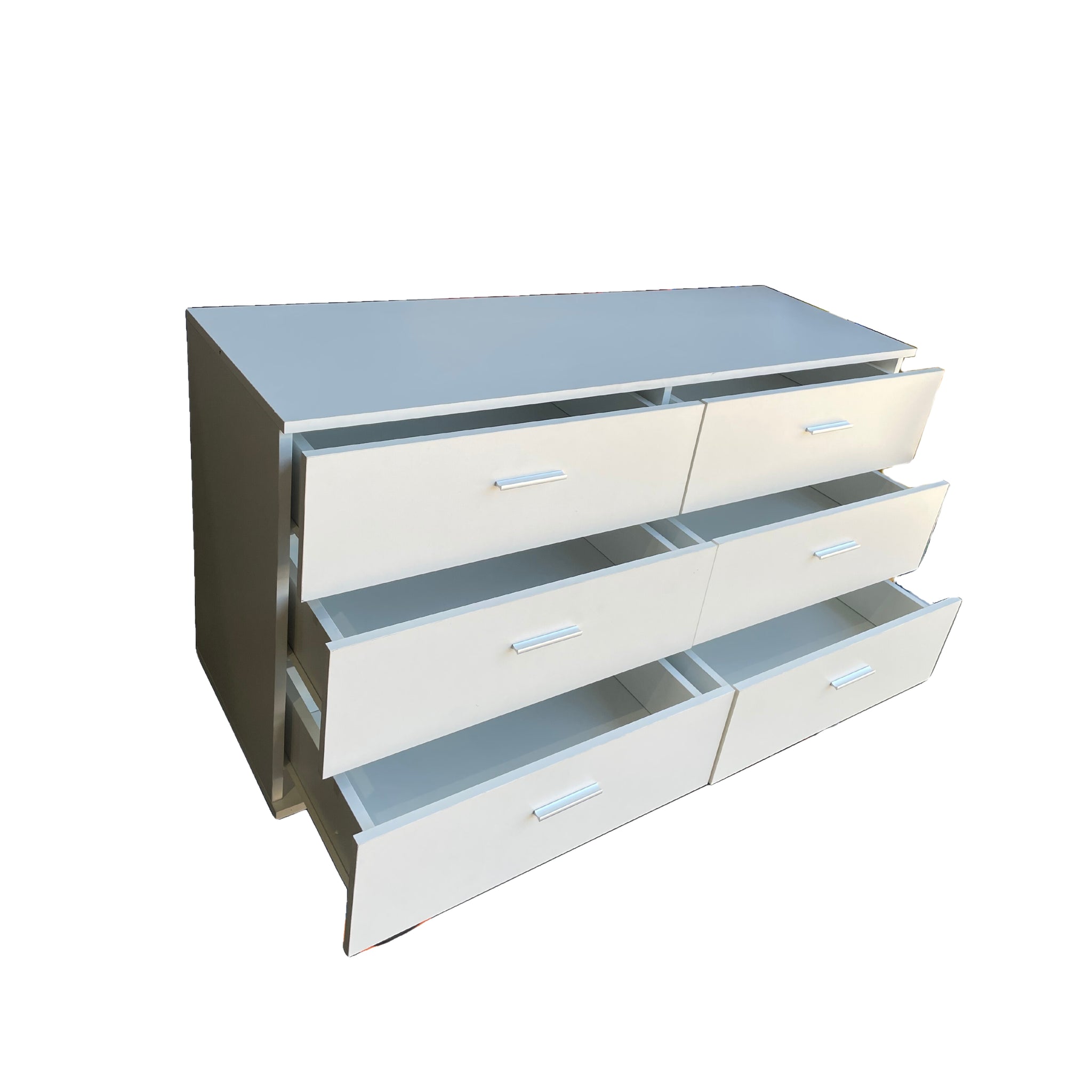 White 6 Drawers Horizontal Storage Wardorbe Cabinet 1200mm (L) x 600mm (H) x 400mm (D)