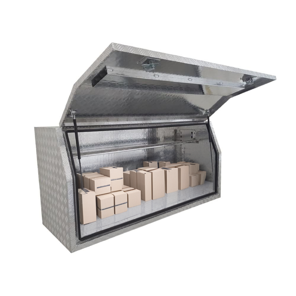 (Full Open) 170cm Aluminium Checkerplate Tool Box UTE Trailer Storage