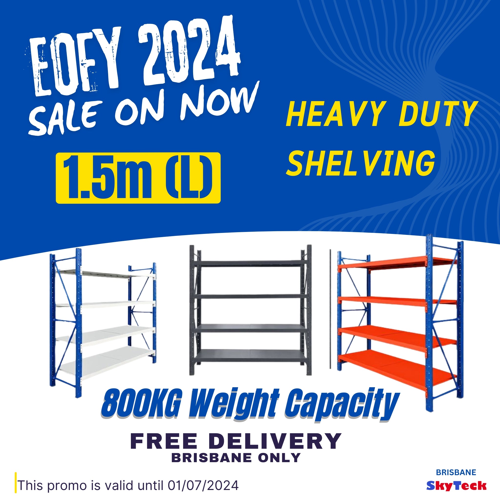 FREE DELIVERY- 1.5m (L)  Heavy Duty Heavy Duty Garage Warehouse Metal Storage Shelving Shelves