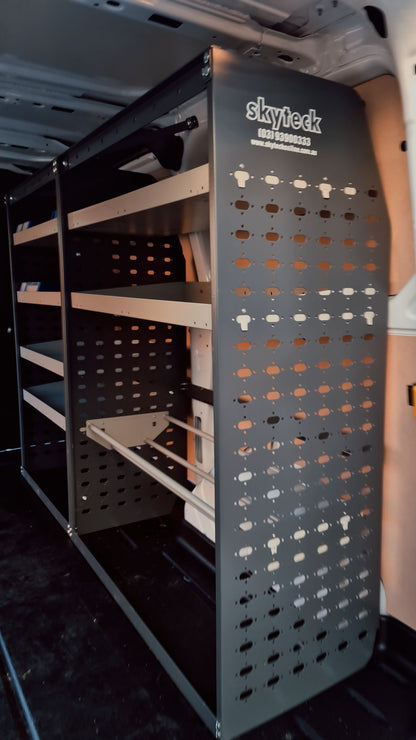 4-Tier Van Shelving Unit with Narrow Storage Bins 85x43x129cm