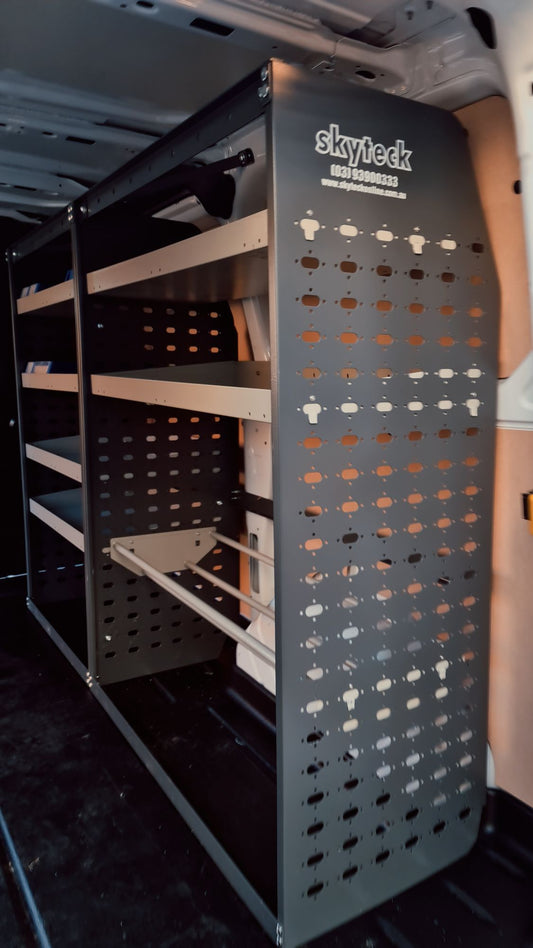 4-Tier Van Shelving Unit with Narrow Storage Bins 85x43x129cm
