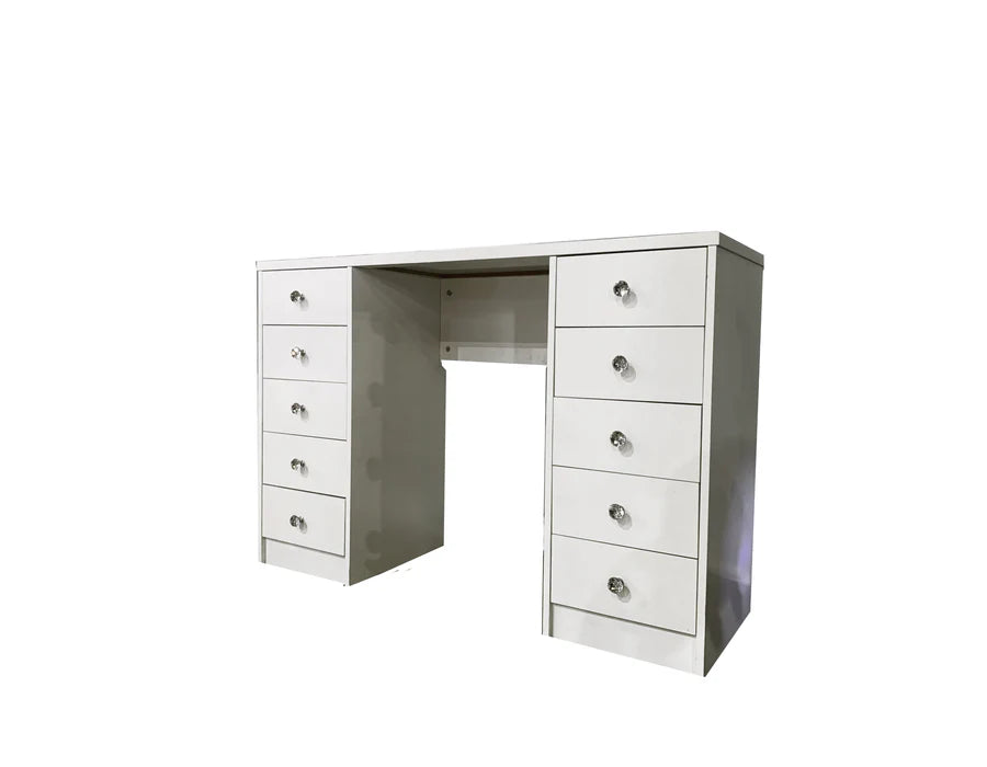 WHITE MAKE-UP VANITY DRESSER TABLE WITH 10 DRAWERS KL-DS07 TB