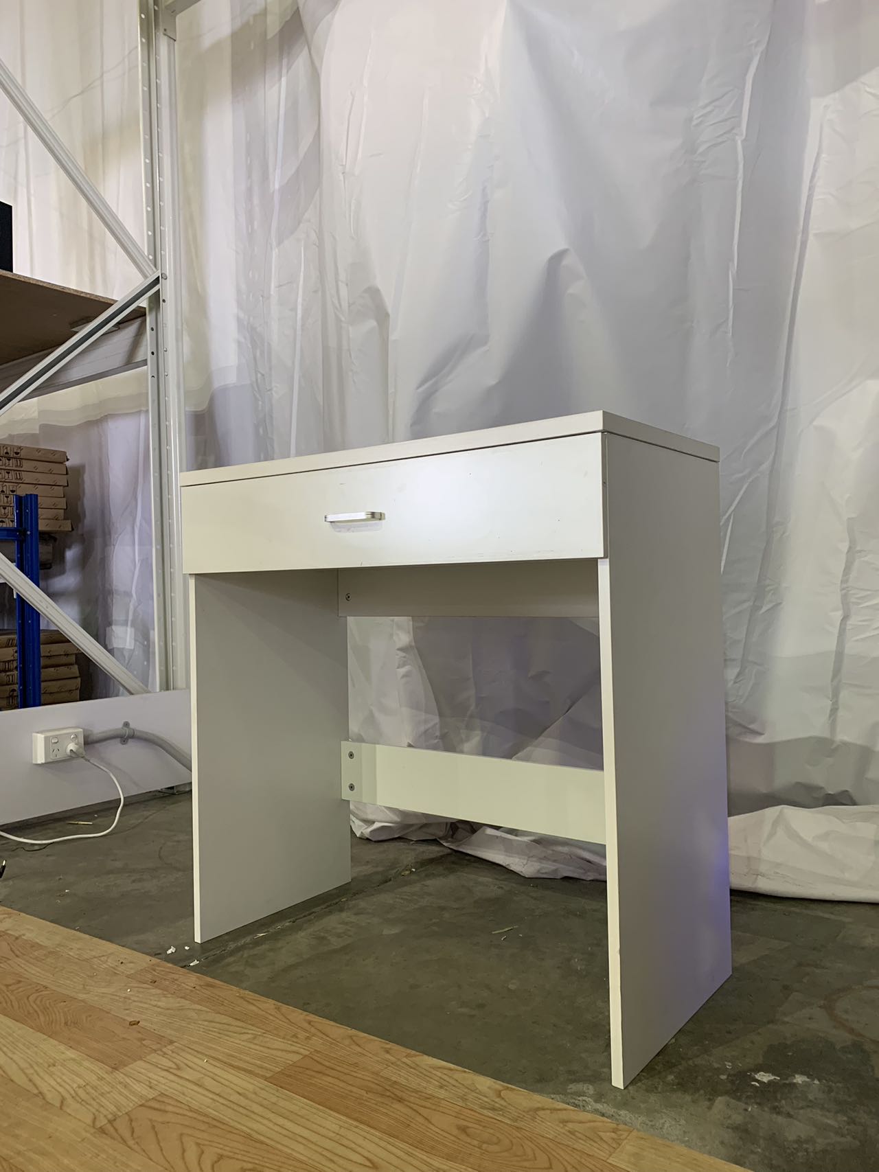 WHITE MAKE-UP DRESSER TABLE WITH DRAWER & PULL OUT CHAIR KL-DS03