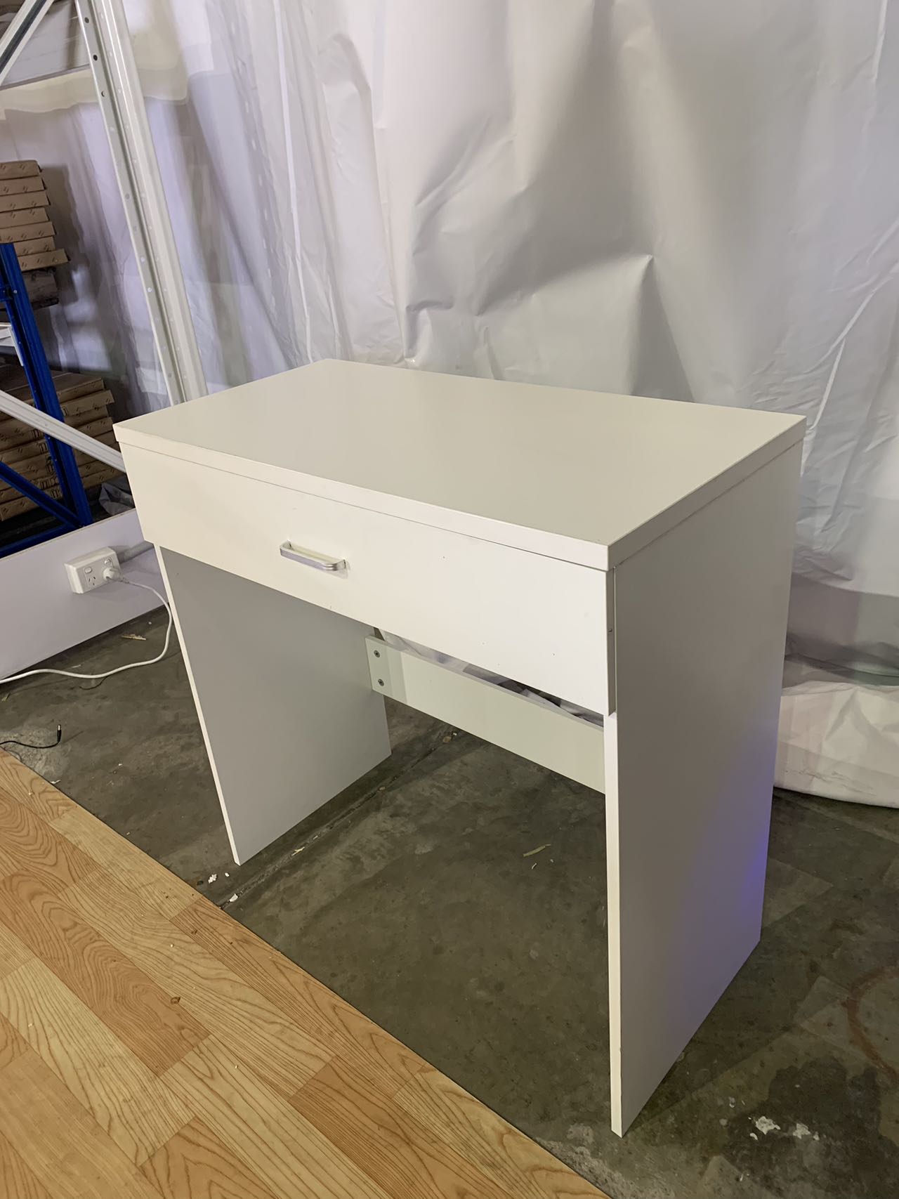 WHITE MAKE-UP DRESSER TABLE WITH DRAWER & PULL OUT CHAIR KL-DS03