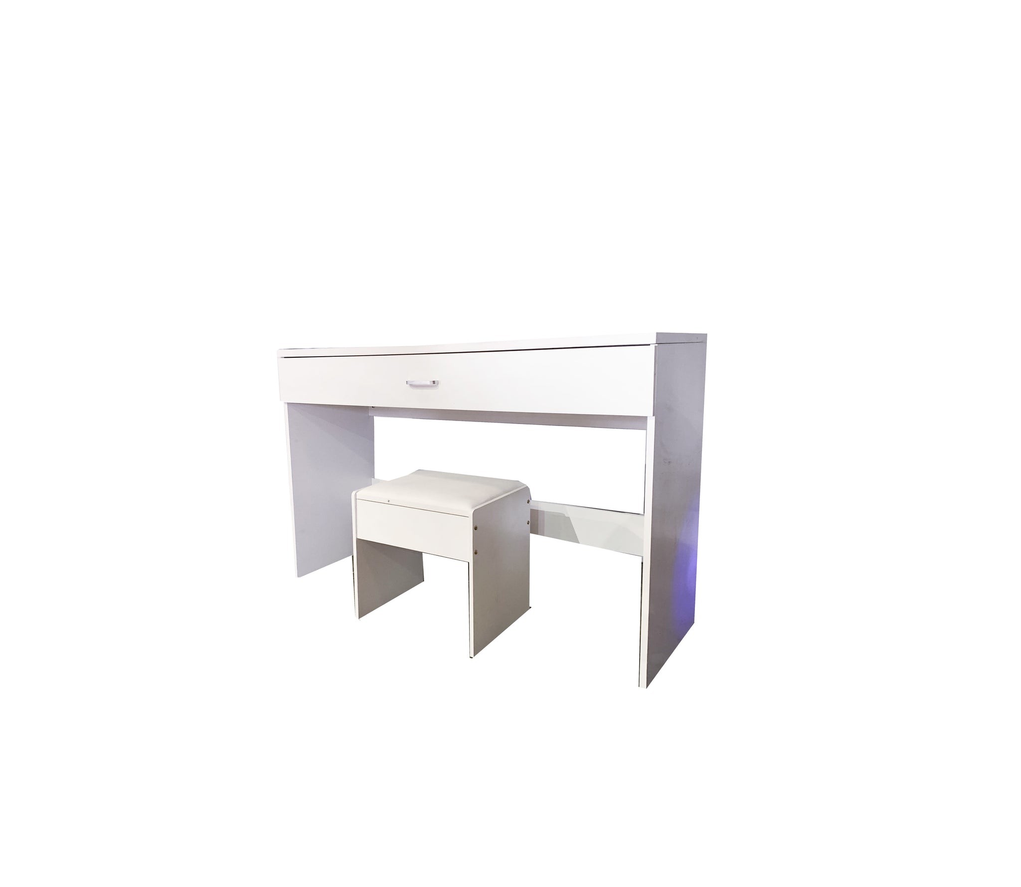 WHITE MAKE-UP DRESSER TABLE WITH DRAWER & PULL OUT CHAIR KL-DS02