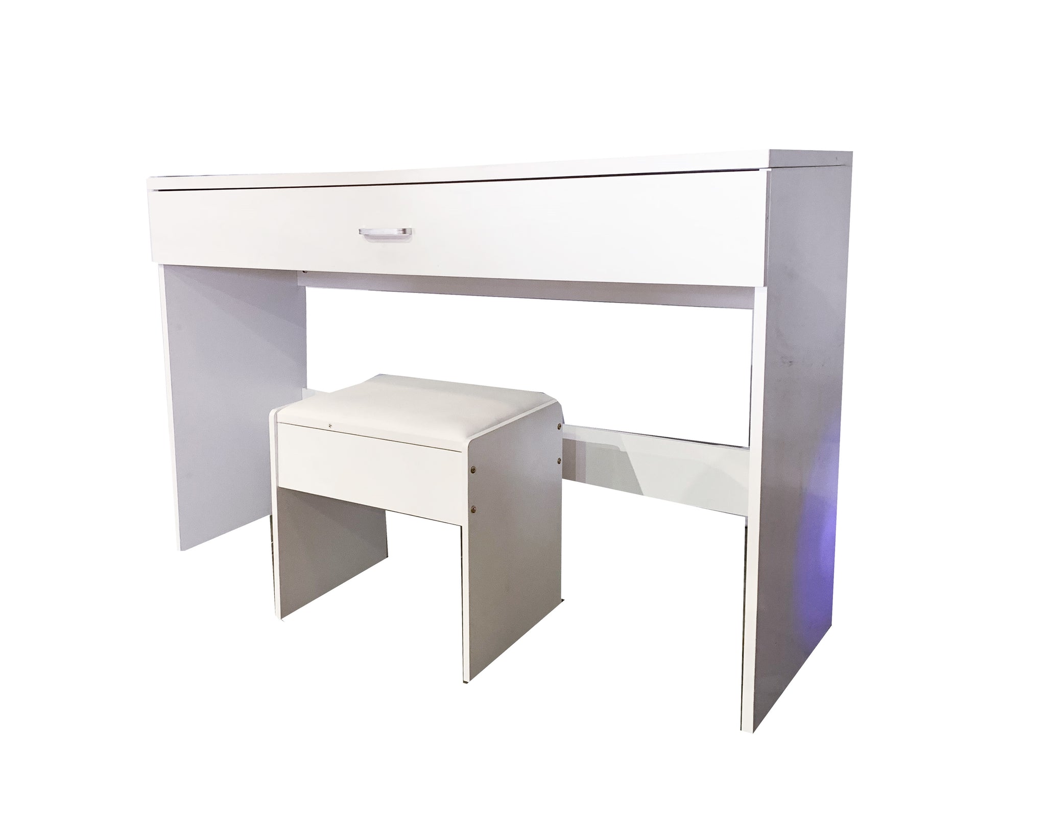 WHITE MAKE-UP DRESSER TABLE WITH DRAWER & PULL OUT CHAIR KL-DS02