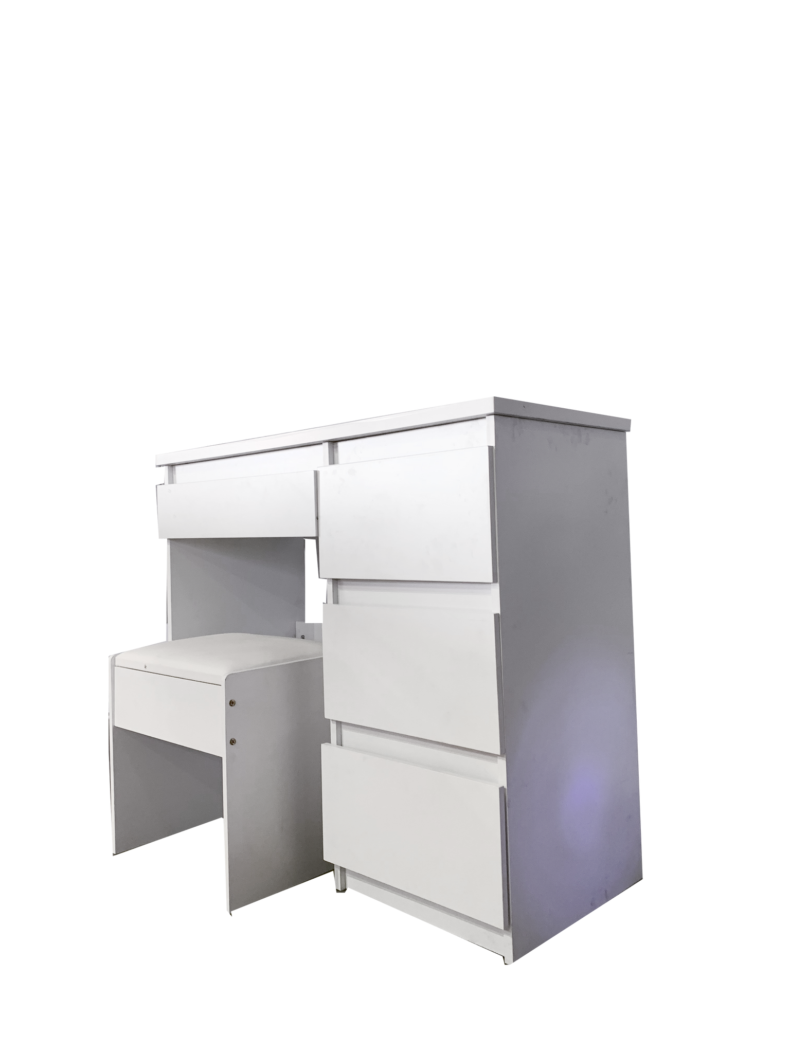 WHITE MAKE-UP DRESSER TABLE WITH DRAWERS & PULL OUT CHAIR KLDS05