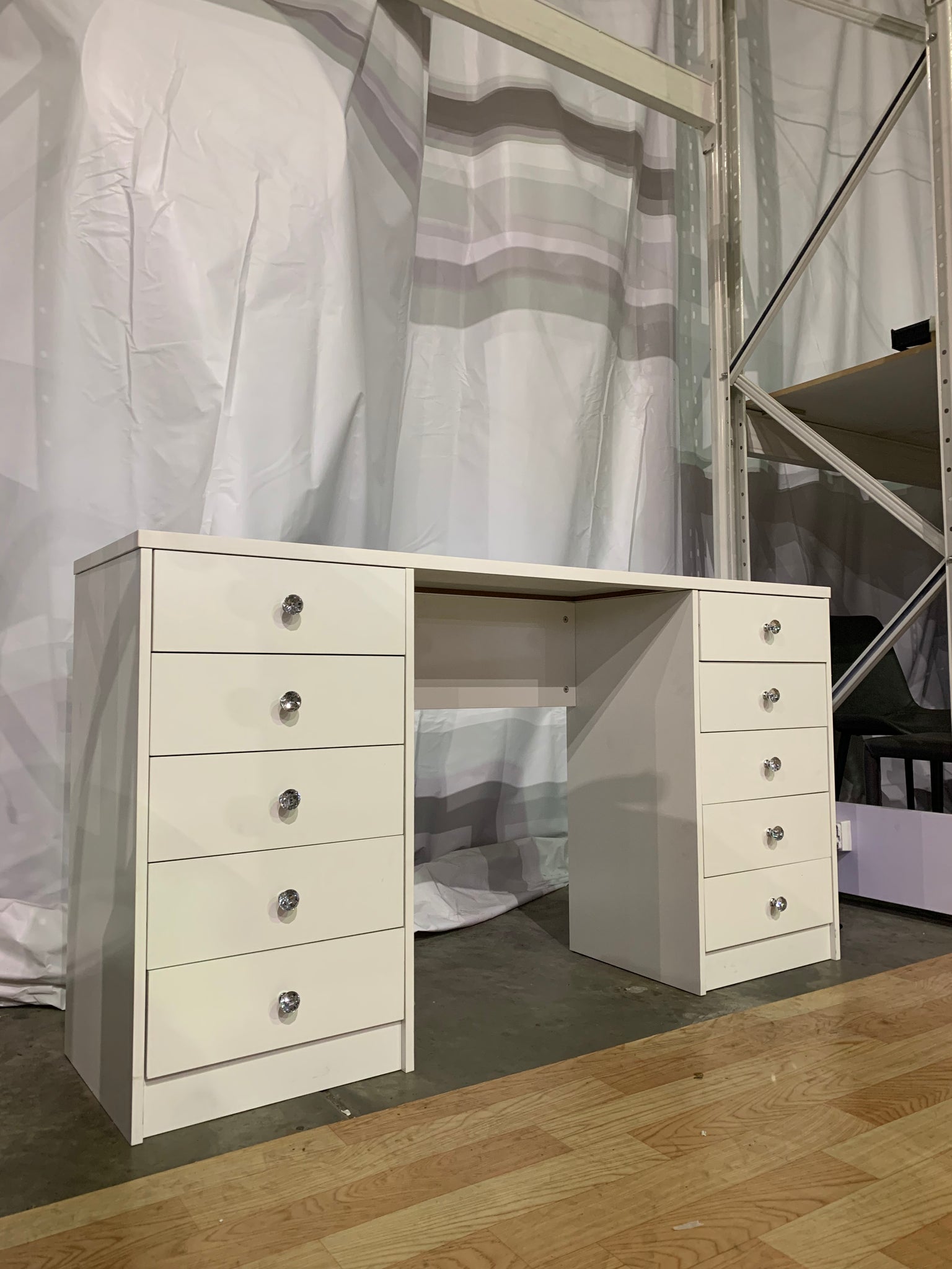 WHITE MAKE-UP DRESSER TABLE WITH 10 DRAWERS KL-DS06 TB