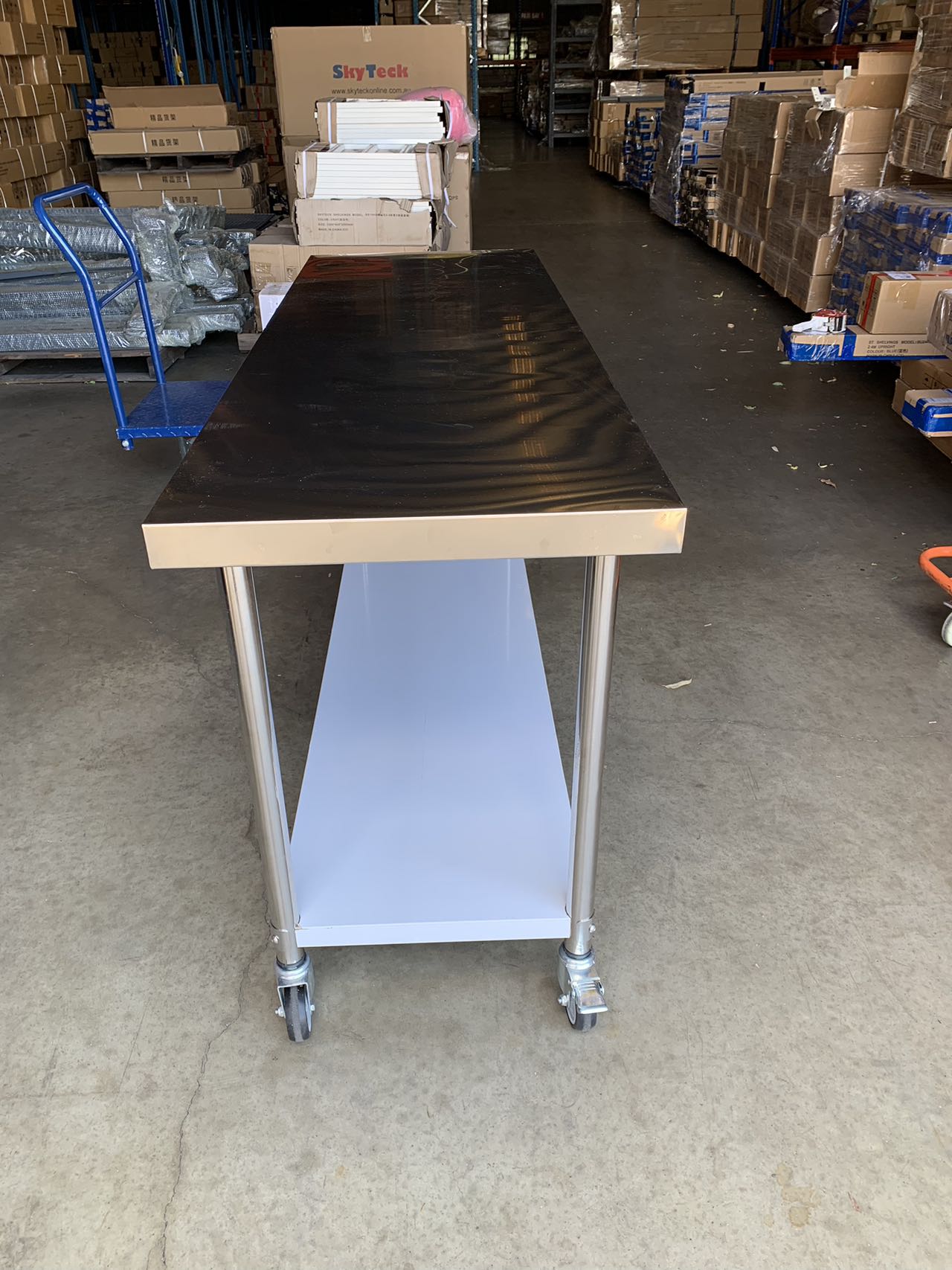 1800x600x900mm Stainless Steel Metal 2 Tier Workbench Kitchen Bench