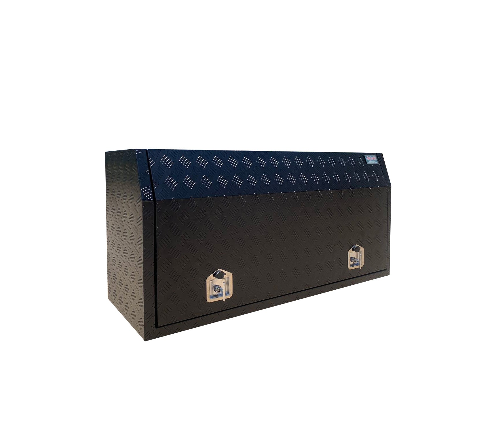 (Full Open) 145cm(L) x 50cm(D) x 70cm(H) Aluminum Checkerplate Tool Box for UTE & Trailer Storage  (Black)