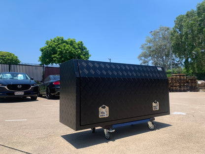 Aluminium Checkerplate UTE Tool Box 145cm x 50cm x 70cm Black