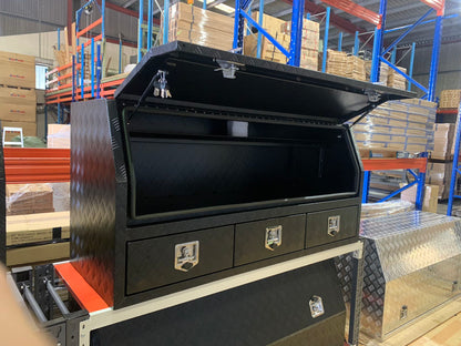 Aluminium Checkerplate UTE Tool Box 170cm 3 Drawers Adjustable Shelf