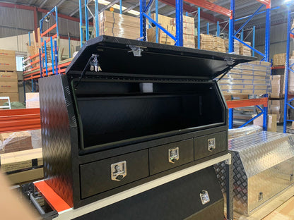 Aluminium Checkerplate UTE Tool Box 170cm 3 Drawers Adjustable Shelf