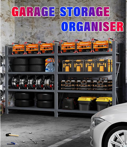 Steel Double Bay Shelving Unit 4M x 2M x 0.6M Charcoal