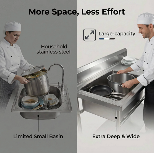 Stainless Steel Commercial Kitchen Sink 1200x600x900mm Right Bowl