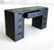 Glass Top Makeup Vanity Table 1200mm Black 9-Drawer Storage