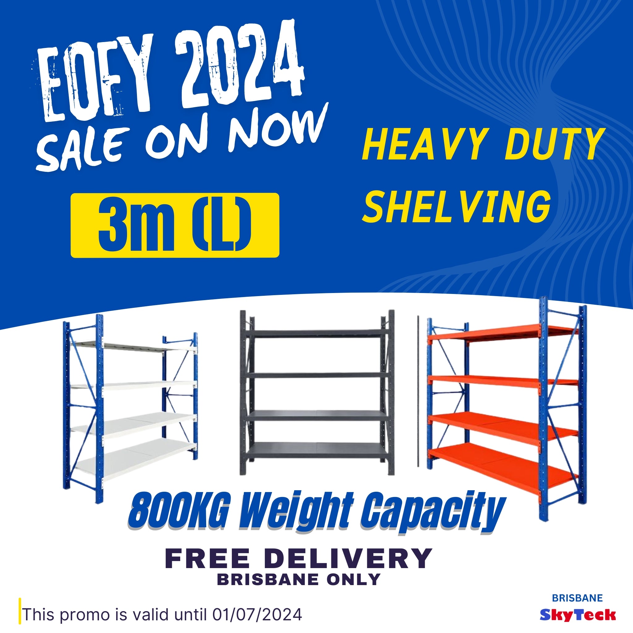 FREE DELIVERY- 3m (L) Heavy Duty Heavy Duty Garage Warehouse Metal Storage Shelving Shelves