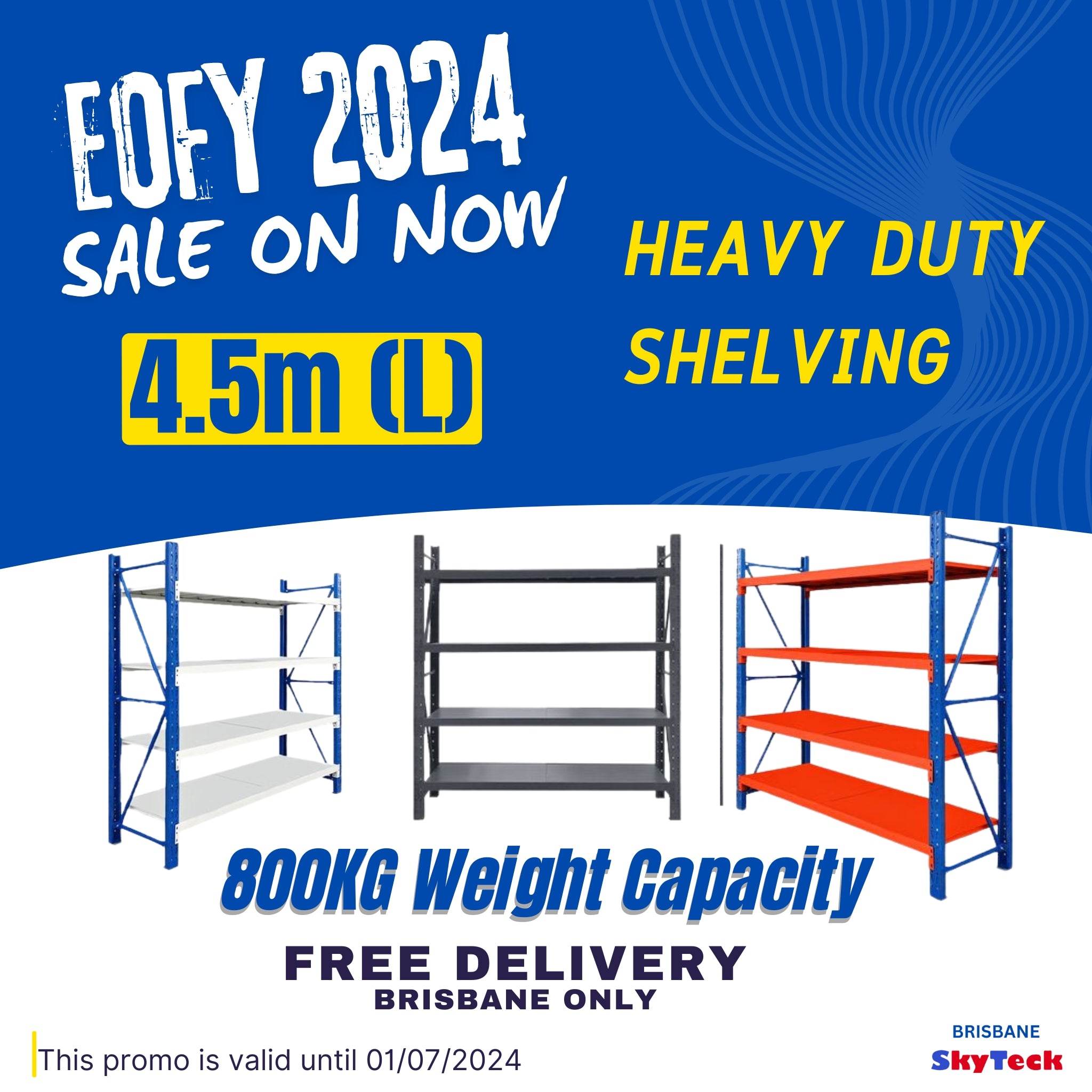 FREE DELIVERY- 4.5m (L) Heavy Duty Heavy Duty Garage Warehouse Metal Storage Shelving Shelves
