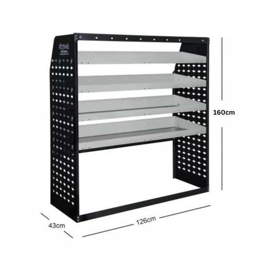4-Tier Metal Van Shelving Unit 1260mm x 1600mm x 430mm