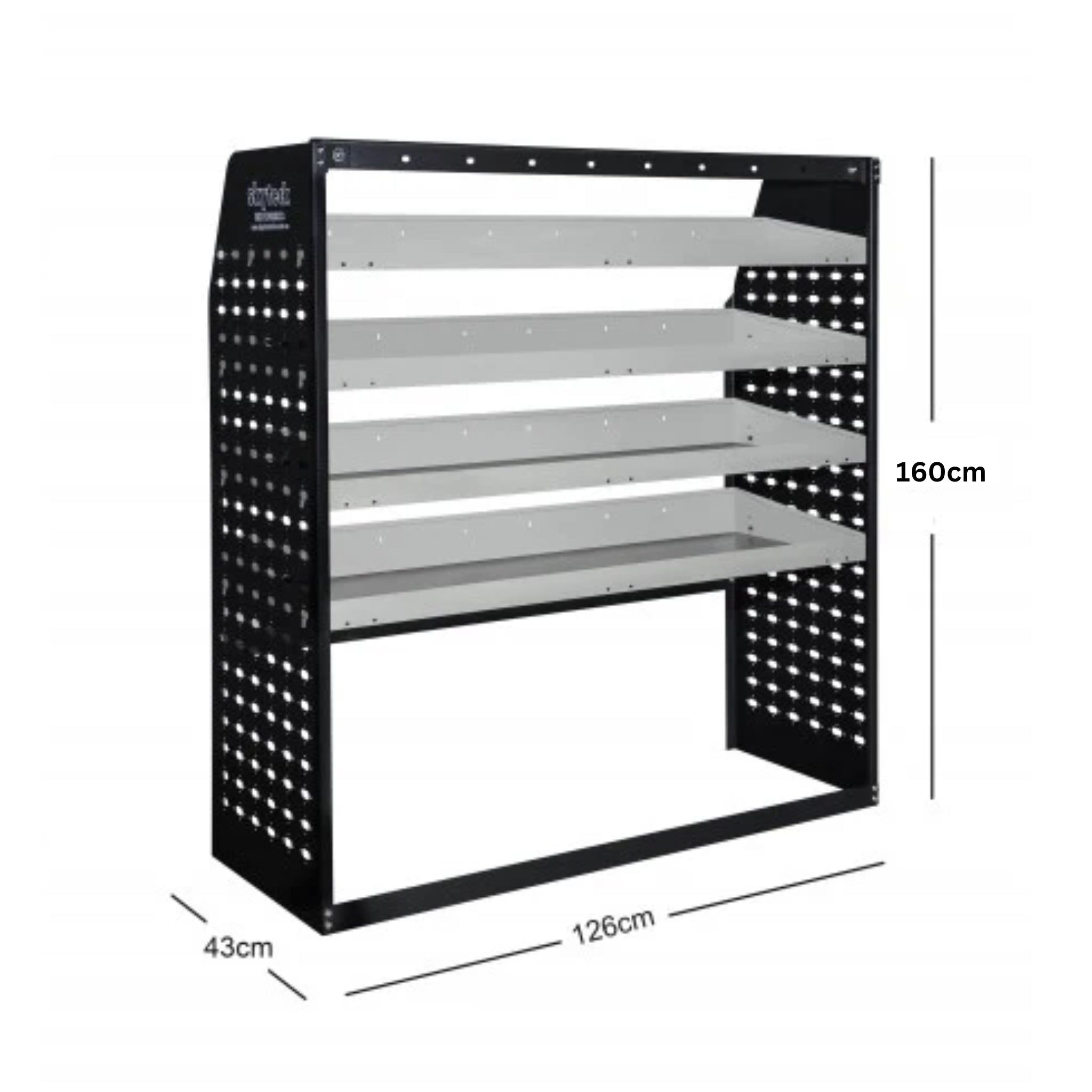 METAL VAN SHELVING 4 TIER SHELF COMPLETE UNIT 126CM X 160CM X 43CM VS1603