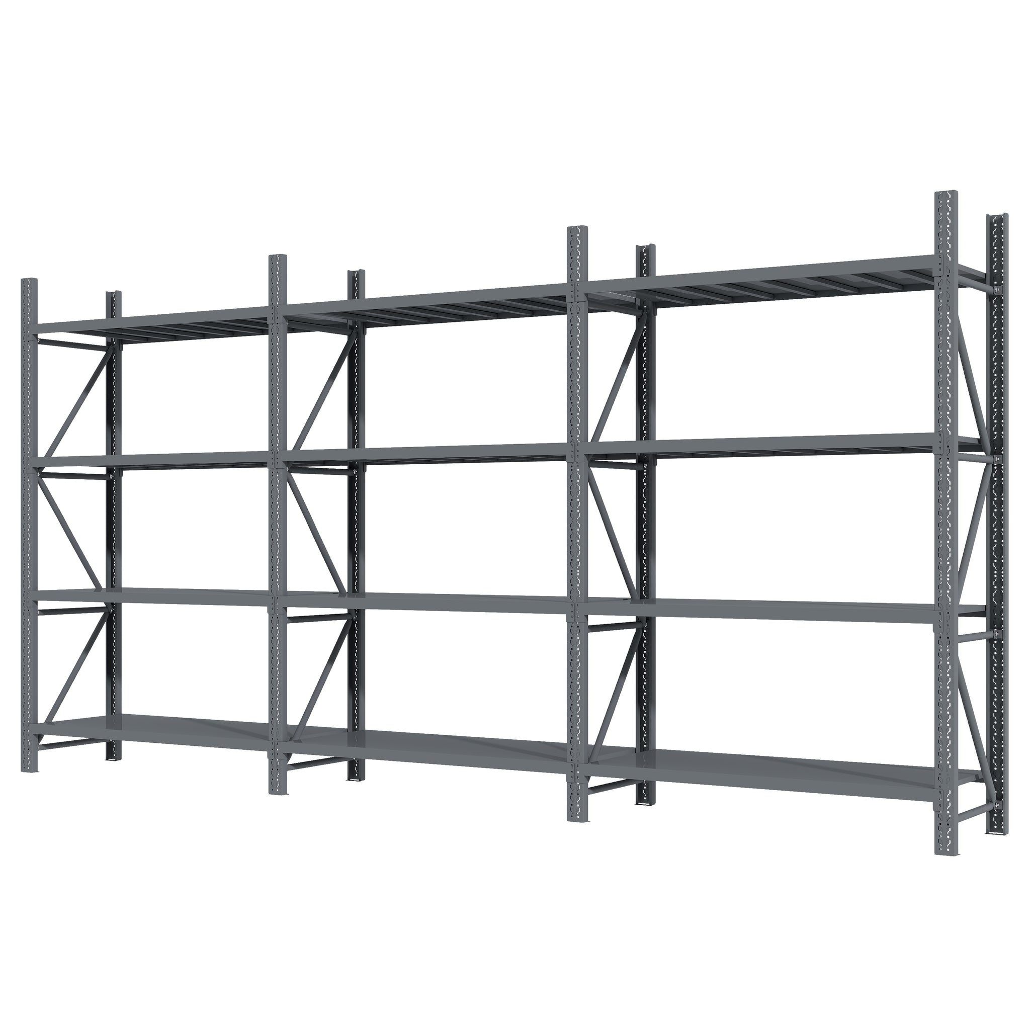 6M(L) X 2.4M(H) X 0.6M(D) Heavy Duty Metal Steel Shelving – Garage & Warehouse & Workshop Racking CHARCOAL 6024