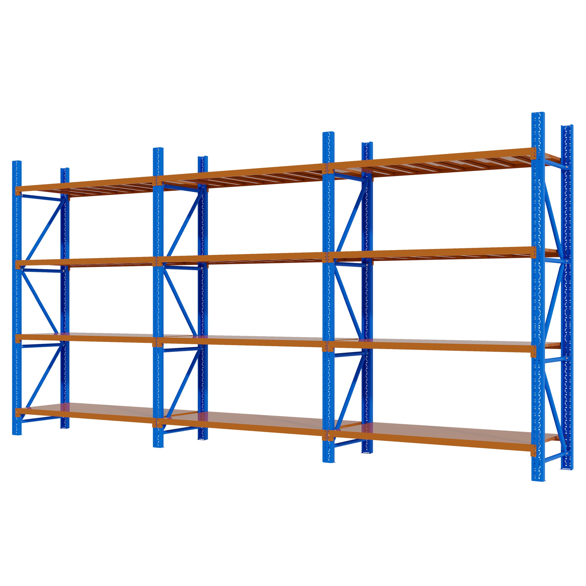 6M(L) X 2M(H) X 0.6M(D) Heavy Duty Metal Steel Shelving – Garage & Warehouse & Workshop RackingL BLUE AND ORANGE 6020